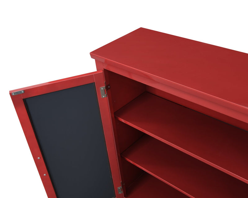 Darci 31.5\" Accent Cabinet with Mirrored Doors - Red
