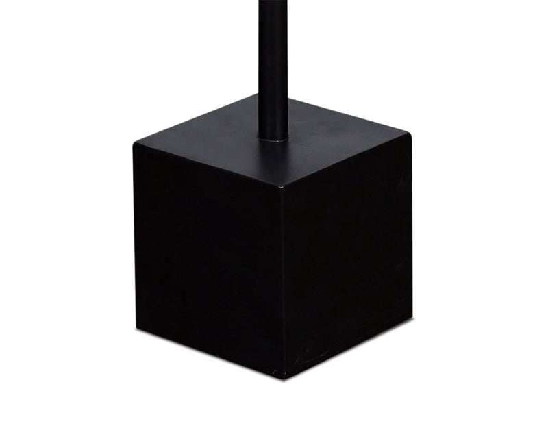 Sabrina 14\" Accent Table - Black with White Marble Look Top