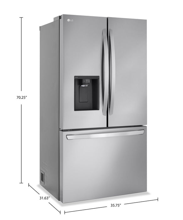 LG 36\" 26 Cu. Ft. French-Door Counter-Depth MAX™ Refrigerator - Smudge Proof Stainless Steel - LRFXC2606S
