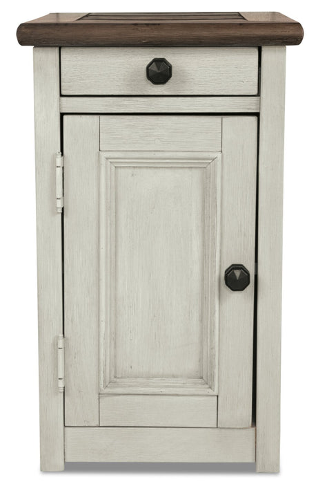 Colby 14\" Rustic Chairside Table with Storage - Two Tone Wood