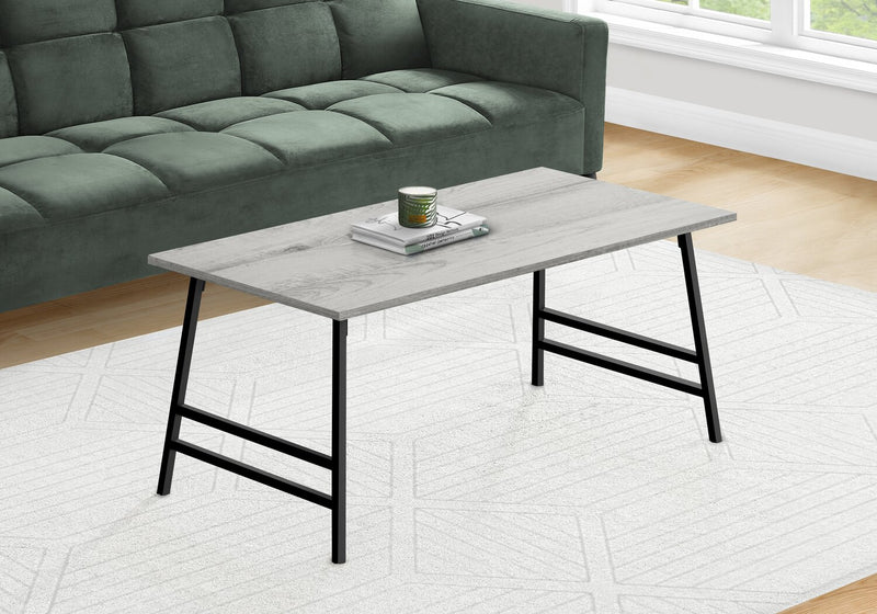 Atlas 40\" Modern Coffee Table - Grey Top with Black Metal Legs