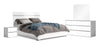 Raia 6pc Bedroom Set with Panel Bed, Dresser, Mirror & Nightstand - Made in Italy, Modern, White - Queen Size