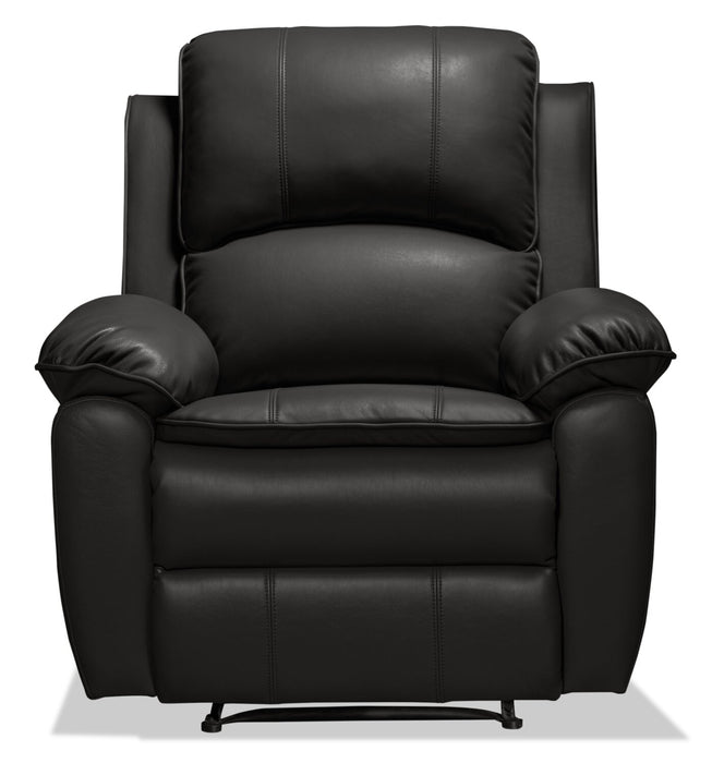 Chandler 37\" Leather-Look Fabric Power Reclining Chair with USB Port- Grey