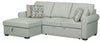 Scott Living Haven 2-Piece Left-Facing Chenille Fabric Sleeper Sectional with Storage Chaise - Seafoam Blue