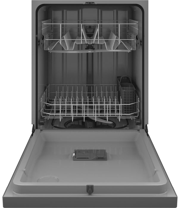 GE 24\" 59 dBA Built-In Front-Control Dishwasher with Piranha Hard Food Disposer - Stainless - GDF510PSRSS