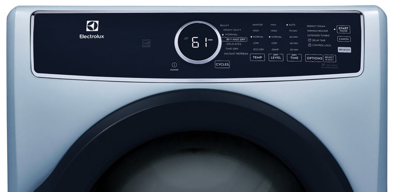 Electrolux 8 Cu. Ft. Electric Dryer with Steam - Glacier Blue - Stackable - ELFE743CAG