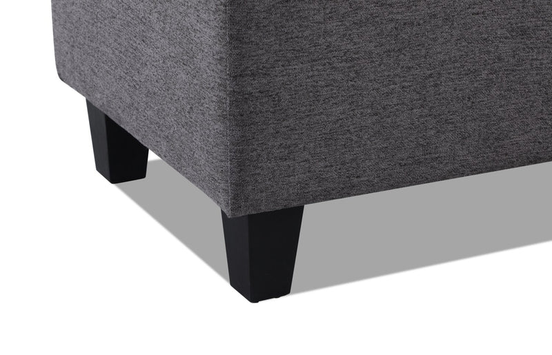 Kai 19.5\" 3-Piece Storage Ottomans - Grey Linen-Look