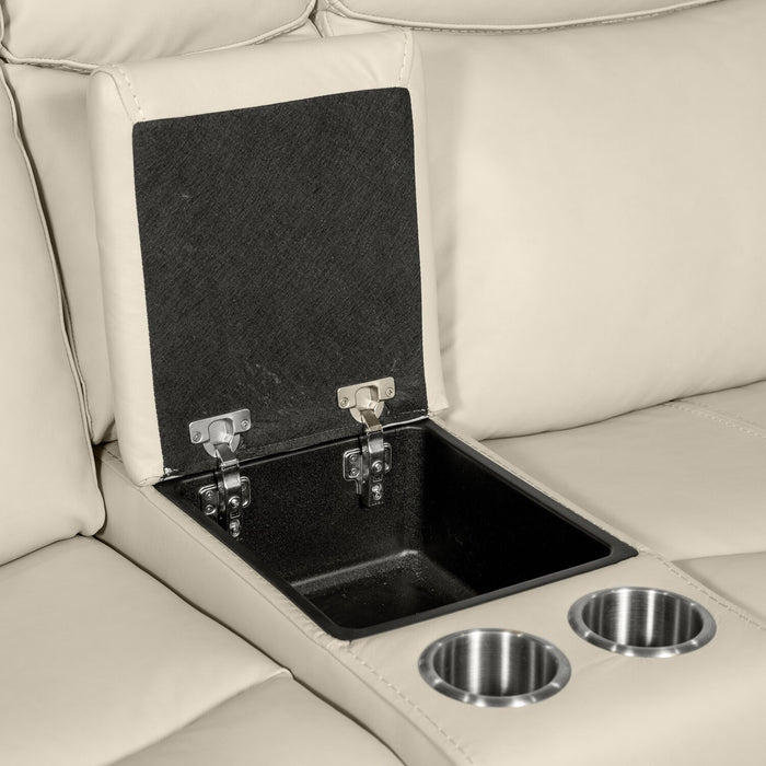 Scott Living Prescott 79\" Genuine Leather Power Reclining Loveseat with Power Headrests - Platinum Grey