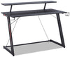 Sparta 48\" Gaming Office Desk with Raised Monitor Shelf - Black with Red Accents