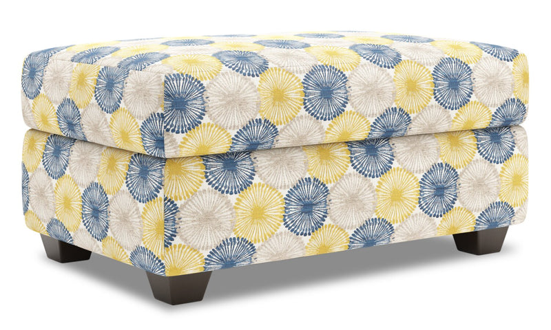 Made in Canada Customizable Sofa Lab The Trunk 39\" Fabric Storage Ottoman  Sunshine Multicolour