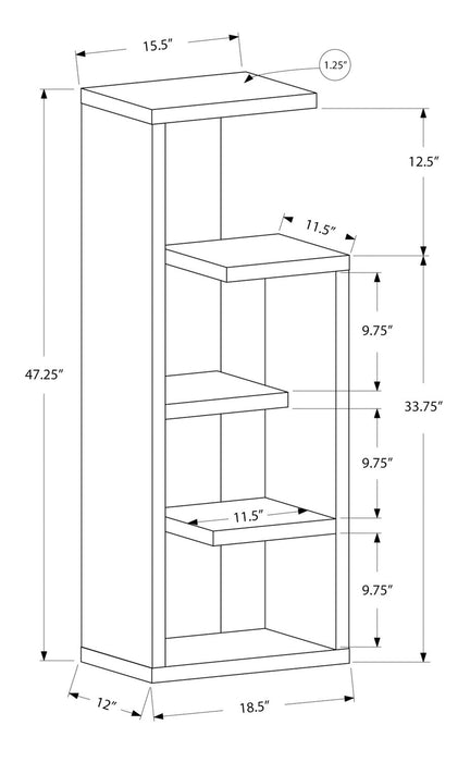 Hayley 18.5\"  4-Shelf Open Bookcase - Taupe