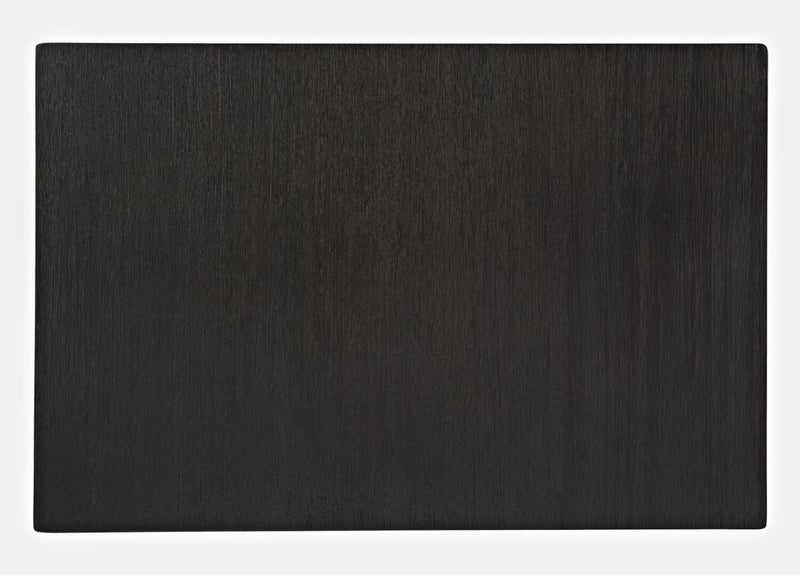 Bronx 16\" Rustic Chairside Table with Storage and Shelf - Charcoal Wood