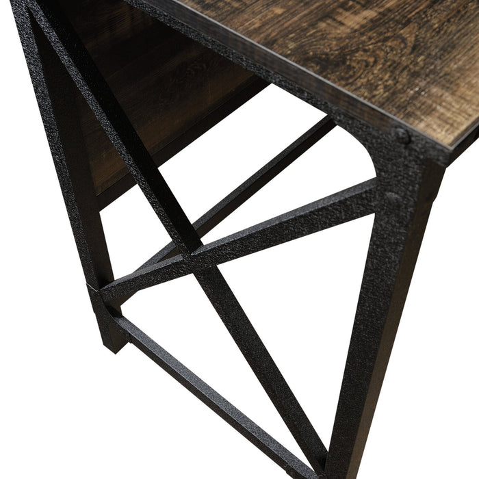 Lewis 59.84\" L-Shaped Office Desk with 2-Drawers - Carbon Oak