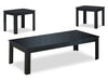 Kiana 44\" Modern 3-Pack Coffee + 2 End Tables - Black