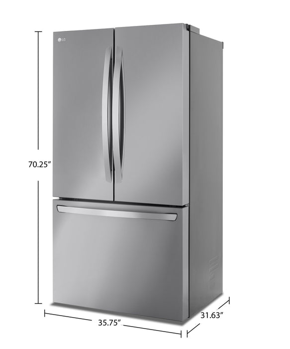 LG 36\" 27 Cu. Ft. French-Door Counter-Depth MAX™ Refrigerator - Smudge Proof Stainless Steel - LRFLC2706S