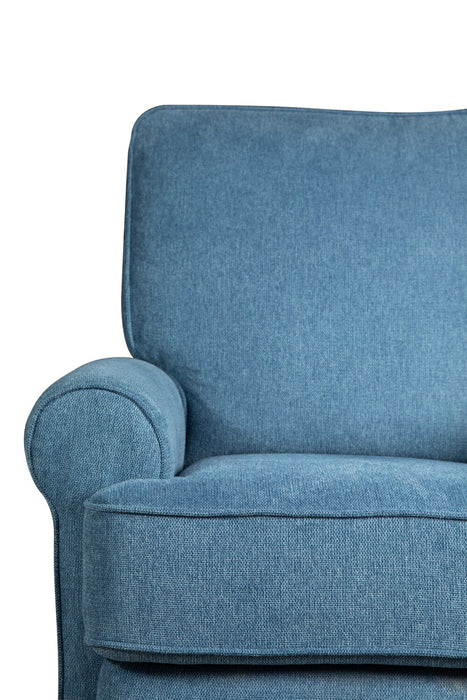 Bevin 34.4\" Chenille Fabric Swivel Glider Reclining Chair - Blue