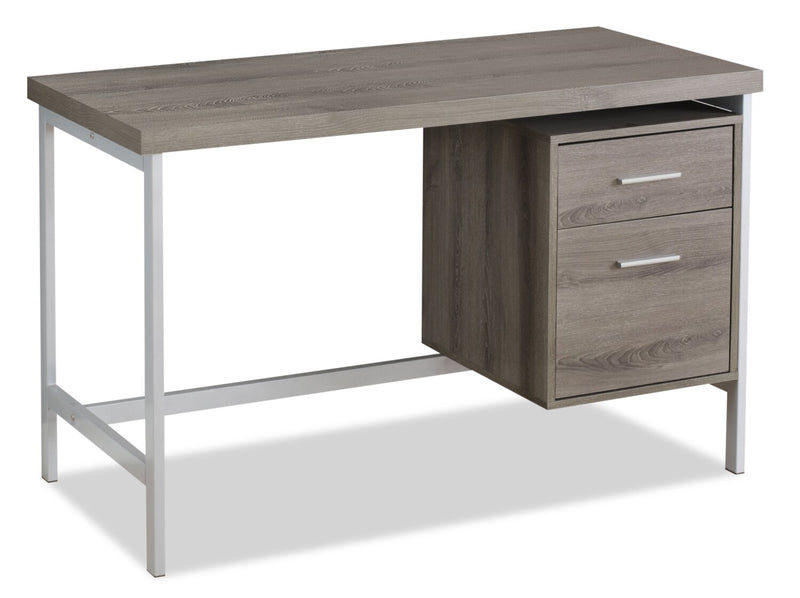 Lindsay 47.25\" Office Desk with 2-Drawers - Taupe