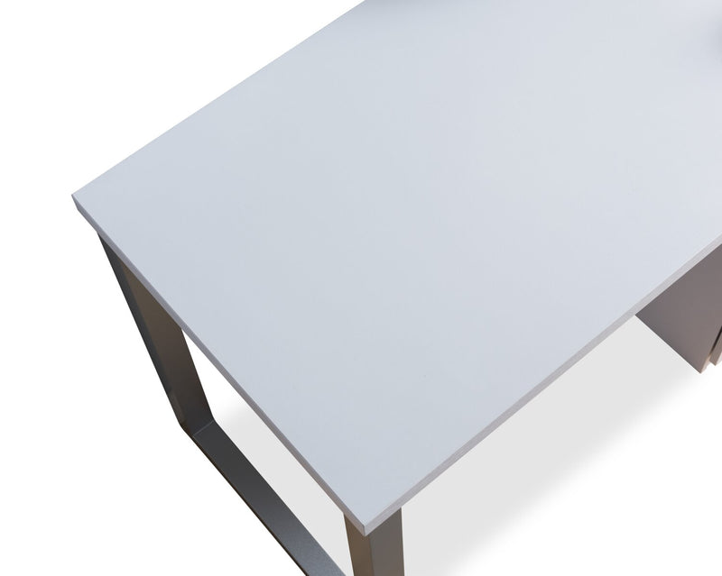 Oscar 47\" Reversible Office Desk with 3-Drawers - White