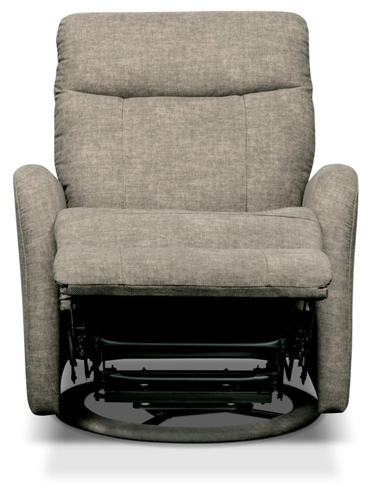 Jeffry 30.3\" Velvet Fabric Swivel Glider Reclining Chair - Stone Beige