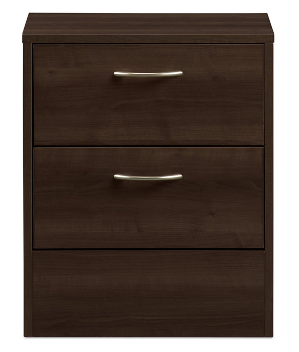 Arlo Bedside 2-Drawer Nightstand, 18.3\"W x 22\"H, Made in Canada - Espresso Brown