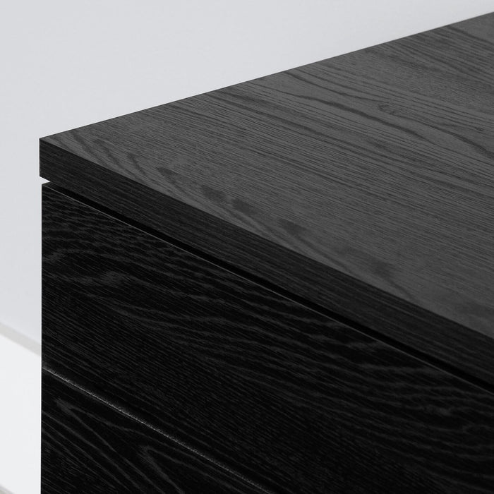 Lake Bedside 2-Drawer Nightstand, 19.5\"W x 25.5\"H, Made in Canada, Glam - Black