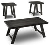 Norbrook 48.13\" Rustic 3-Pack Coffee + 2 End Tables - Distressed Black Wood