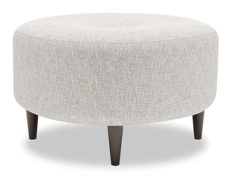 Made in Canada Customizable Sofa Lab The Curve 31\" Chenille Fabric Ottoman - Luxury Silver