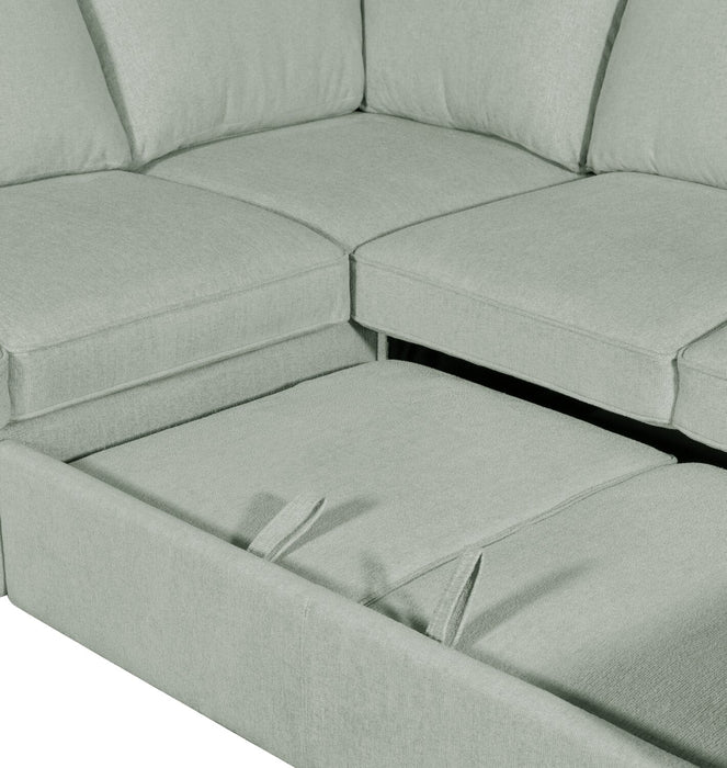 Scott Living Haven 2-Piece Right-Facing Chenille Fabric Sleeper Sectional - Seafoam Blue