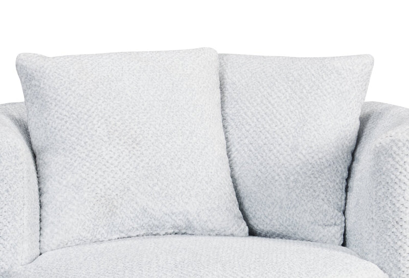 Made in Canada Petite 36\" Chenille Fabric Swivel Cuddler Accent Chair - Teddy Star Grey