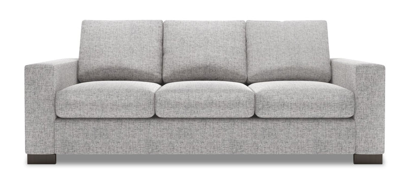 Made in Canada Customizable Sofa Lab Track 85\" Linen-Look Fabric Sofa with Track Arms - Luna Domino Grey