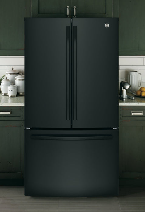 GE 36\" 26.7 Cu. Ft. French-Door Refrigerator - Black - GNE27JGMBB