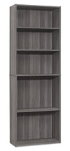 Slade 24.75\" 5-Shelf Bookcase - Grey