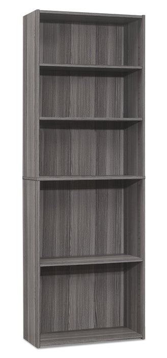 Slade 24.75\" 5-Shelf Bookcase - Grey