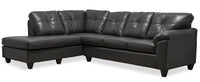 Made in Canada Addison 2-Piece Left-Facing Leather-Look Fabric Sectional with Removable Seat Cushions - Grey