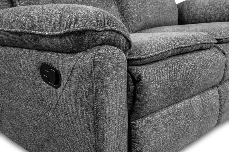 Chandler 60\" Chenille Fabric Reclining Loveseat - Grey