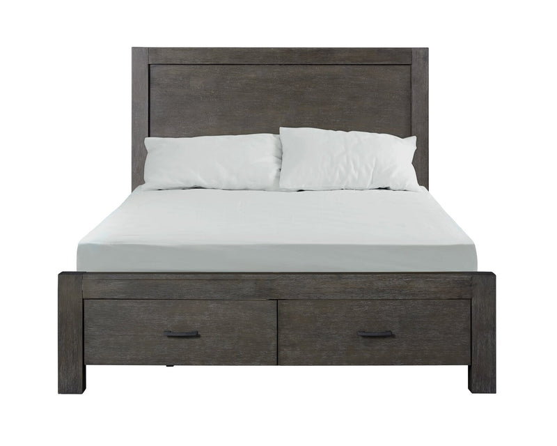Koda 6pc Bedroom Set with Storage Bed, Dresser, Mirror & Nightstand, Wooden, Grey - Queen Size