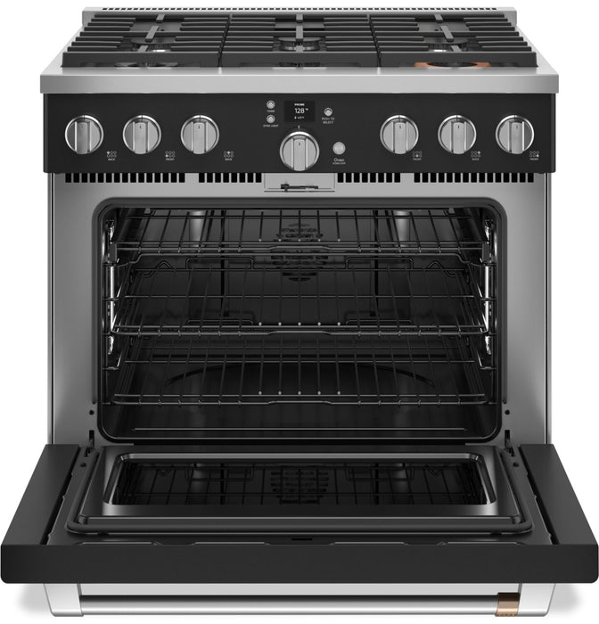 Cafe 5.7 Cu. Ft. Smart Dual Fuel Range with True European Convection and Self Clean Racks - Matte Black - C2Y366P3TD1