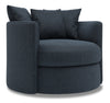 Made in Canada Sofa Lab Customizable Nest 41\" Linen-Look Fabric Swivel Accent Chair - Luna Sailor Blue
