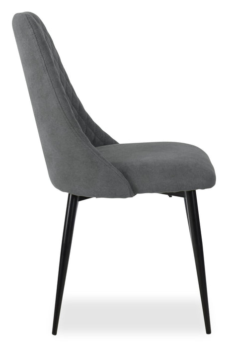Miya Dining Chair with Polyester Fabric, Metal - Charcoal