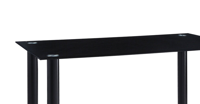 Onyx Dining Table with Glass Top, 55\"W - Black
