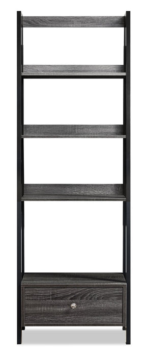 Eden 24\" Ladder Style Open Bookcase with Drawer - Grey