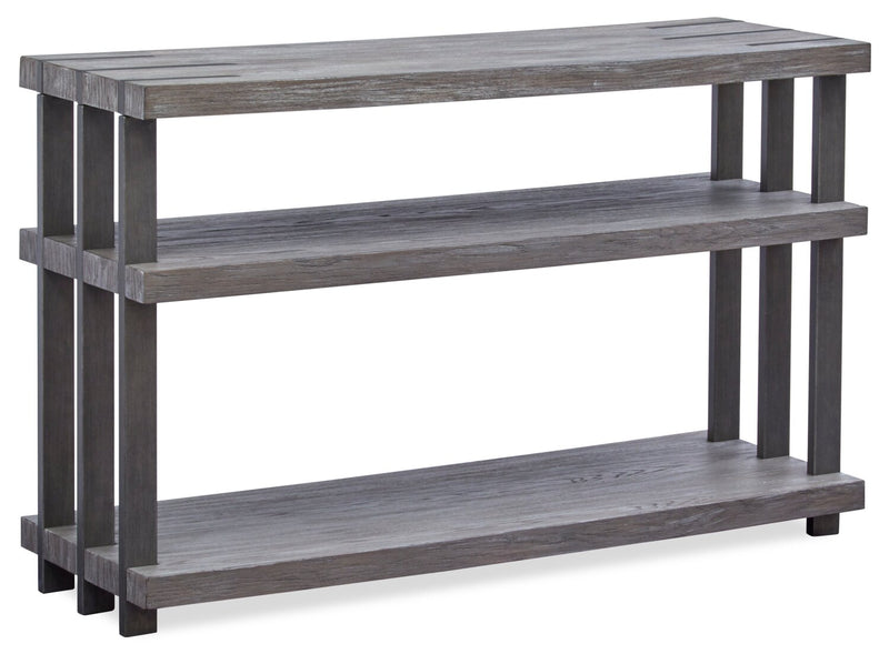 Eldridge 48\" Modern Sofa Table with Shelf - Weathered Grey with Metal and Wood