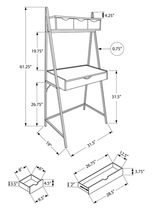 Norris 31.5\" Compact Office Desk with 4-Drawers - Black