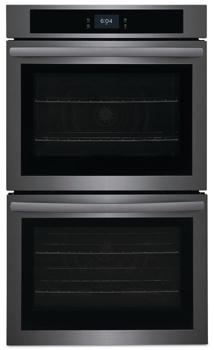 Frigidaire 30\" 5.3/5.3 Cu. Ft. Electric Double Wall Oven with Fan Convection - Black Stainless Steel - FCWD3027AD