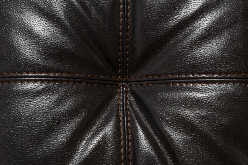 Made in Canada Addison 63\" Leather-Look Fabric Loveseat with Removable Seat Cushions and Tufting - Blackberry Black