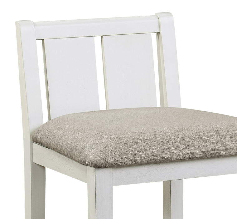 Lane 3pc Counter-Height Dining Set with Table & 2 Chairs, Built-in Shelves & USB, 36.5\"W - White