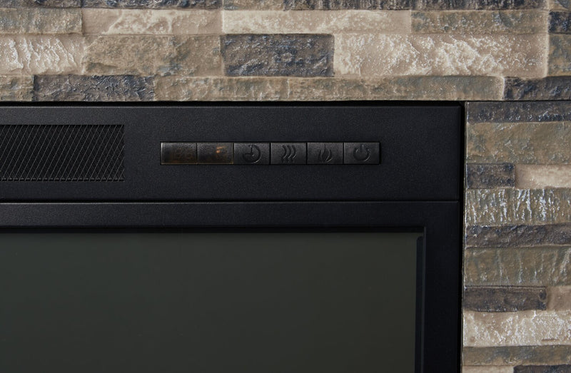 Lappland 70\" Electric Fireplace TV Stand with Storage and Cable Management for TVs up to 80\"- Black