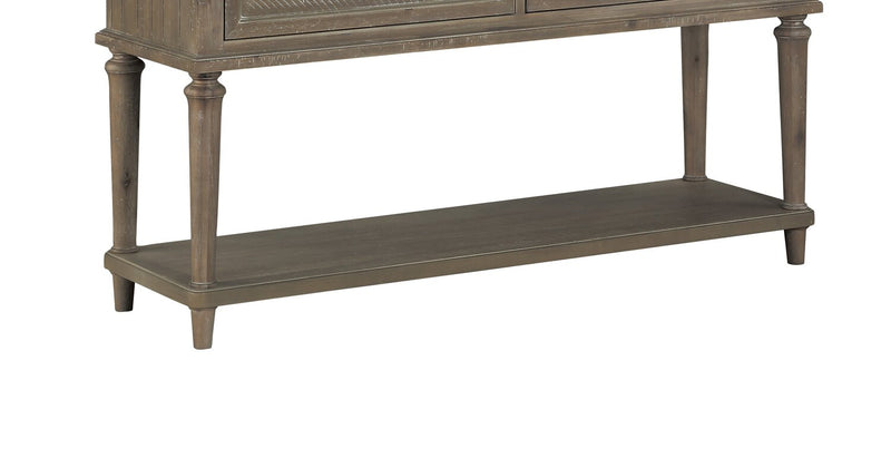 Winston 54\" Rustic Sofa Table with Storage and Shelf - Light Brown with Driftwood Finish