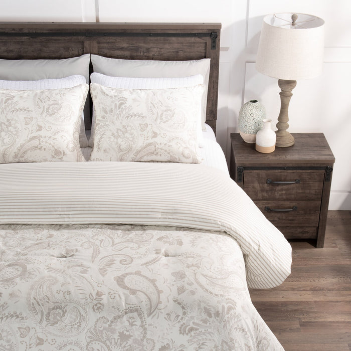 Indie Paisley 3-Piece Full/Queen Comforter Set - White