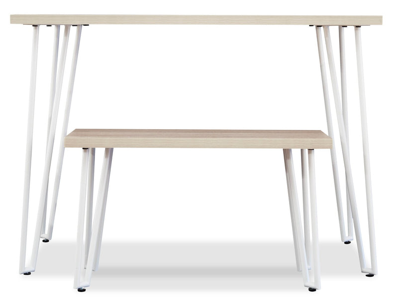 Liam Study Desk with Bench for Kids - White